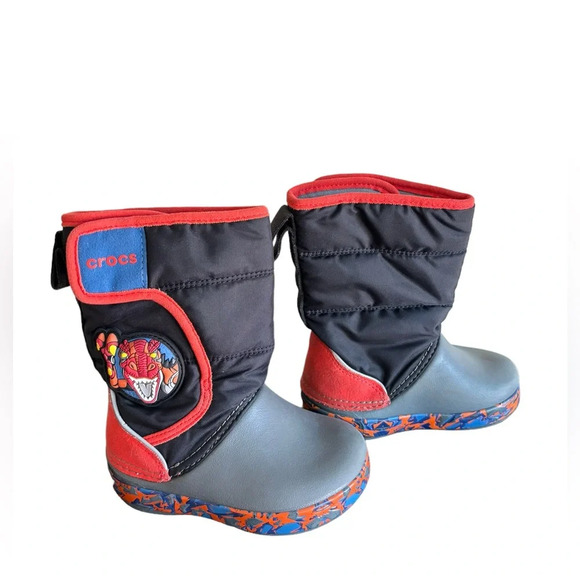 Crocs RoboSaur Rex Lodge Point Light Rain Boot Toddler Size 6 LIGHTS UP - Picture 8 of 16